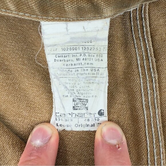 Vintage Carhartt Men's Sz 45x27 B01-BRN Double Knee Carpenter Pants Made in USA - Picture 2 of 14
